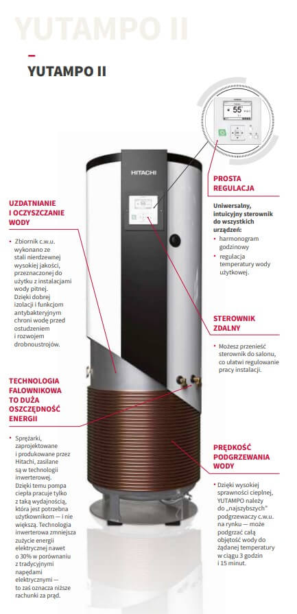 Pompa ciepła do CWU Hitachi Yutampo 2