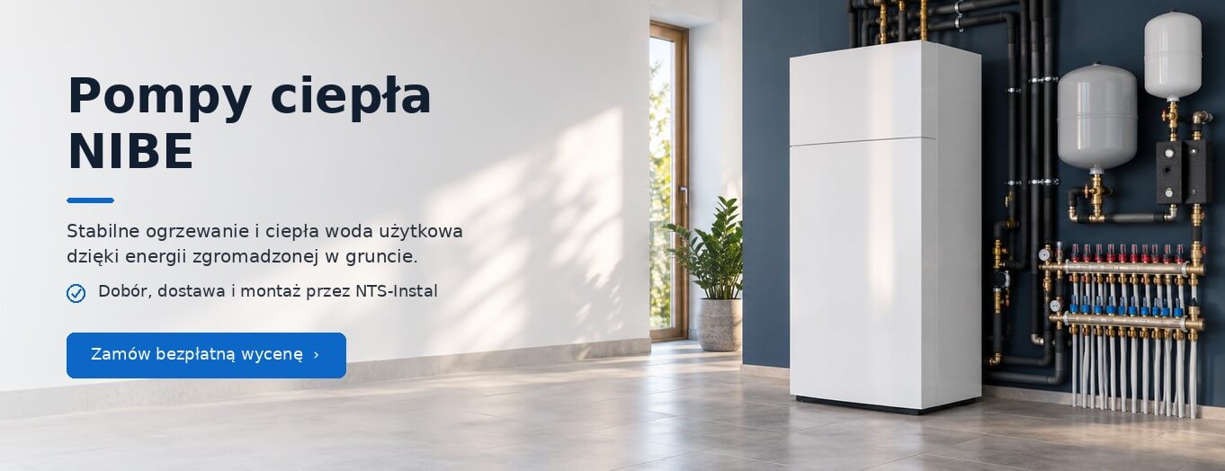 nts-pompa-gruntowa-nibe » Centrum Instalacji grzewczych | Rekuperacji | Klimatyzacji | NTS-Instal Baner NTS-Instal: gruntowa pompa ciepła NIBE w nowoczesnej kotłowni; dostępna bezpłatna wycena montażu.
